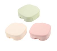 GANAZONO 3pcs Makeup Organizer with Mirror and Storage Small Desktop Stand Beauty Case for Travel Compact Cosmetic and Hair Clip Organizer in Beige Pink and Green