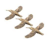 GANAZONO 3pcs Mini Brass Bird Shape Bath Ornaments Birdbath Outdoor Garden Vintage Decorative Purification Disks for Patio Fountain Cleaner