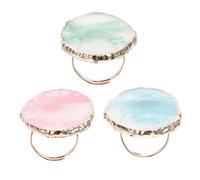 GANAZONO 3pcs Nail Ring Mixing Plate Resin Made Manicure Ring Design Nail Tray for Dip Colouring Tray Art