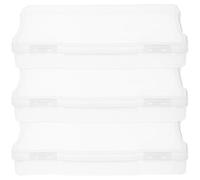 GANAZONO 3pcs Photo Organizer Storage Box for Crafts and Electronic Components, Pp Plastic Portable Container to Guard Small Items from Loss and Maintain Tidy Space, Desktop Use