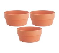 GANAZONO 3Pcs Plastic Plant Planters Round Drainage Holes for Indoor Windowsill and Outdoor Garden Use Japanese Style Succulent Pots 18Cm Diameter