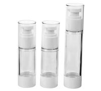 GANAZONO 3pcs Refillable Travel Bottles Set 2×30ml 1×50ml Plastic Lotion Containers White Pump Heads Portable Shampoo and Toiletries Storage for Travel