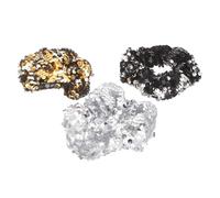 GANAZONO 3pcs Sequin Hair Scrunchies Bulk Elastic Hair Bands for Women Large Soft Fabric Ponytail Holders with Mermaid Scale Design Stylish Accessories for Birthday Wedding Daily Wear