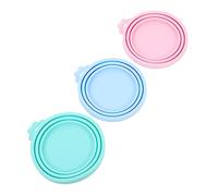 GANAZONO 3Pcs Silicone Can Lids for Cat Food Leakproof Food Can Covers Sealing Lids for Pet Food Flexible Dishwasher Safe Freshness Preserving Caps