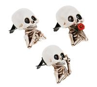 GANAZONO 3Pcs Skull Car Vent Clips with Smile Face Car Scent Air Freshener Diffuser Clips for Air Conditioner Replaceable Fragrance Pads for Suv Sedan Truck