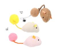 GANAZONO 3pcs Small Stuffed Mice Cat Toy Set Interactive Plush Rat with Bell for Indoor Cats Encourages Natural Hunting Instincts Safe Chew Play Premium Quality for Kittens