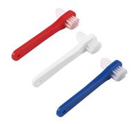 GANAZONO 3Pcs Soft Bristle Adult Toothbrushes for Denture Cleaning Compact Dual Head Design for Partial and Full Dentures Teeth Care Accessory