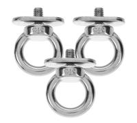 GANAZONO 3pcs Stainless Steel Kayak Eye Hooks with Oval Plate Durable Tie Down Rings for Secure Mounting Kayaks Canoes and Applications