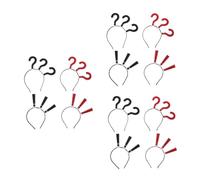 GANAZONO 3pcs Triple Question Mark Headband Stretchy Non-slip Hair Band for Women Halloween Fashion Accessory Exaggerated Punctuation Headwear