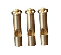GANAZONO 3Pcs Vintage Pure Brass Survival Whistles with Keyring Pendant Solid Copper Emergency Whistle for Outdoor Hiking Camping Pet Training Sports
