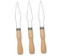 GANAZONO 3pcs Wooden Handle Button Assist Device Stainless Helper for Easy Fastening of Buttons for Individuals with Dexterity Challenges Durable Portable Design