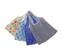 GANAZONO 4 Pack Reusable Foldable Grocery Bags 33lbs Capacity Lightweight Polyester Shopping Tote Bags with Reinforced Handles for Families and Travel 18.08x15.72 Inch