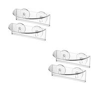 GANAZONO 4 Pcs Acrylic Shelves Small Bonsai Racks Clear Display Stand Extender Glass Shelving Glass Holder Flower Pot Shelves Holder Practical Plant Holders Shower Suction Household Window