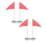 GANAZONO 4 Pcs Golf Putting Hole Cups 10cm Stainless Steel Cups Flags Portable Golf Practice Putting Aid Trainer for Backyard Outdoor Green