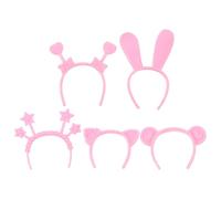 GANAZONO 4 Set Dollhouse Hair Styling Accessories for Dolls Mini Bear Headbands and Tiaras Lightweight Hair Bands for Dress-up and Creative Play Portable Pink Headpieces for Doll Decoration