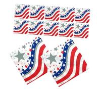 GANAZONO 40sheets American Flag Decorative Napkins Red Blue Stripes Full Print Party Supplies for Independence Day Celebration