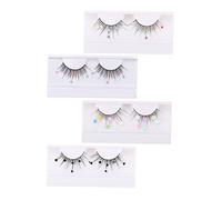 GANAZONO 4pairs Glitter Sequins False Eyelashes Butterflies and Flowers for Christmas Party Sequins Lashes Glitter Eyelashes
