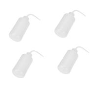 GANAZONO 4pcs 250ml Eyelash Washing Squeeze Bottles with Elbow Nozzle, Distilled Water and Salt Solution Rinse, Salon and Household Eye Cleaning Tool with Measurement Scale
