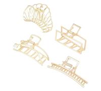 GANAZONO 4pcs Alloy Hair Claw Clip Hair Clip Classic Elegant Simple Style Easy to Use Strong Hold for Taking A Bath Woman Headwear