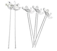 GANAZONO 4pcs Ancient Style Hairpin for Bride Rhinestone Hair Accessories Decorative Wedding Hair for Women's and U-shaped Pins