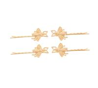 GANAZONO 4pcs Bee Bobby Pins Hair Clips for Women Realistic Cartoon Bee Barrettes Set Small Gold Hair Accessories Versatile Styling for Various Occasions and Elegant Looks