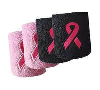 GANAZONO 4Pcs Breathable Wrist Protectors for Breast Cancer Awareness Lightweight Fitness Wristbands Compressed Supports for Running Gym Workouts Sweat Absorbing Design for Random Color