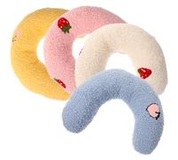 GANAZONO 4Pcs Cat Neck Pillow U Shaped Pet Sleeping Cushion for Deep Sleep Lightweight and Portable Cat Pillows White Yellow