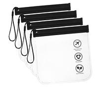 GANAZONO 4Pcs Clear Travel Toiletry Bags Makeup Organizers for Airport Security Versatile Storage for Liquids Snacks Passports More with Strap