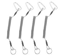 GANAZONO 4Pcs Fishing Lanyard Tether Heavy Duty Spring Cable with Link Buckle for Secure Gear Access Retractable Design for Efficient Fishing Use Durable Wire and Material