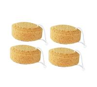 GANAZONO 4Pcs Honeycomb Bath Sponge Exfoliating Shower Scrubber for Body Cleansing Quick Drying Seaweed Material for Daily Shower and Skin Care