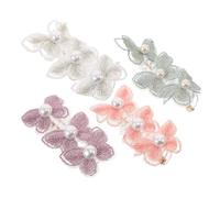 GANAZONO 4pcs Lace Butterfly Spiral Hair Ties Elastic Phone Cord Scrunchies for Women Stretchy Ponytail Holders with Elegant Bow Design Strong Grip Hair Bands for Daily Use Multicolor