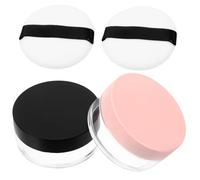GANAZONO 4pcs Loose Powder Containers 20g Portable Travel Size Refillable Makeup Cases with Black Powder Puff for Women