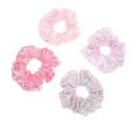 GANAZONO 4pcs Luminous LED Hair Scrunchies Mesh Elastic Bands for Party Headdress Bright Light-up Hair Ties with Stretchy Hold for All Types Wristwear Random Color