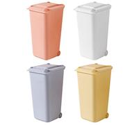 GANAZONO 4pcs Mini Pathway Trash Cans Toy Curbside Garbage Trash Bin Recycle Can Pen Pencil Cup Holder Desktop Organizer Garbage Truck Wheelie Bin