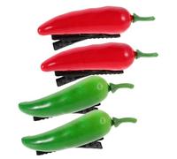 GANAZONO 4PCS Mini Vegetable Design Hair Clips Plastic Resin Alligator Barrettes with Strong Grip Creative Food Simulation Hairpins for Women Party Accessories