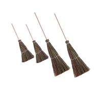GANAZONO 4pcs Miniature Doll House Brooms Handwoven Straw Mini Brooms for Micro Landscape Dollhouse Decor Gardening and DIY Craft Accessories Large and Small Included