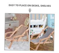 GANAZONO 4pcs Miniature Wooden Beach Lounge Chair Dollhouse Furniture Realistic Coastal Cake Decorations Durable Sturdy Craftsmanship Artistic Detailing for Micro Landscape and Collectors