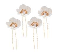 GANAZONO 4pcs Pearl Hair Accessories Bridal Hairpins Retro Hairpin White Hair Clips for Women