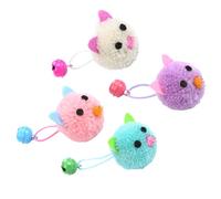 GANAZONO 4pcs Plush Cat Bell Mouse Interactive Cat Teasing Playthings for Kittens Purple White Engages Instincts Promotes Physical Development