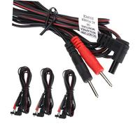 GANAZONO 4pcs Replacement Lead Wire for Therapy Machine Pin Connector Portable Wires for Massage Devices Compatible with Therapeutic Instruments and Treatment Pads
