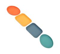 GANAZONO 4pcs Shallow Pet Food Bowls for Cats and Small Dogs Easy to Clean Material Plates for Wet Food Dry Kibble and Treats Suitable for Indoor Puppies and Short Legged Pets