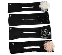 GANAZONO 4pcs Silk Flower Hair Bun Makers Soft Wire Styling Tools Black White Apricot for Women Teen Girls Elegant Lazy Curler Hair Accessories