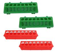 GANAZONO 4Pcs Spill Pigeon Feeders Professional Chick Feeders with Capacity Easy to Clean Design for Birds Red Green Each