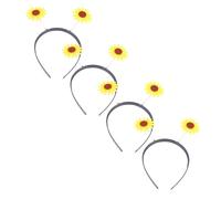 GANAZONO 4pcs Sunflower Headbands Hair Hoops Party Headdress Simulation Sunflower Head Hoops for Travel Spring Design Flower Hair