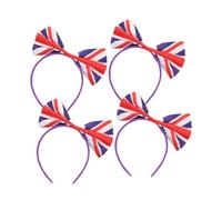 GANAZONO 4pcs Uk Flag Butterfly Clip Headband Bow Headdress for Women Girls Hair Accessories