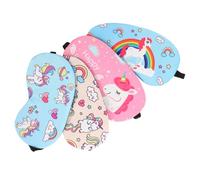 GANAZONO 4Pcs Unicorn Pattern Eye Masks Comfortable Lightproof Sleep Eye Covers for Travel Office and Napping for Stress Relief