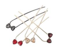 GANAZONO 4pcs Vintage U-shaped Rhinestone Hairpins Bowknot Hair Sticks Lightweight Chinese Style Decorative Hair Accessories for Women Bridal Party Hairstyles