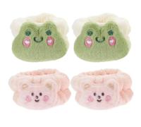 GANAZONO 4pcs Water Absorption Wristbands for Face Washing, Plush Material, Washable without Deformation, Supple Design, Adorable Colour, for Women Skincare Routine Style