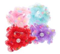 GANAZONO 4pcs Women Hair Bun Covers Hair Nets for Buns Ponytail Holders for Ballet Nurses and Waitresses Durable and Stylish Red Purple Pink Green