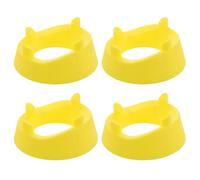 GANAZONO 4Pcs Yellow Football Kicking Tee Set with Ball Holder Stand for Soccer and Football Display, Plastic Pedestal Sports Ball Stand Holder for Training and Memorabilia Display